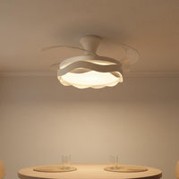 Wireless Control Modern Cream Ceiling Fan Light Energy Efficient Hidden Blade Ceiling Fan Light Room Fixture for Bedroom