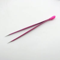 Professional Stainless Steel Tweezers for Nail Art and Eyelash Extension, Fine Tip Beauty Tool for Lash Technician, Cluster Application