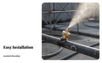 Water Curtain Nozzle Fine Mist Brass Misting Nozzle Easy to Install Aerosolizing Sprinkler Head for Dust Suppression, Cooling, Landscaping