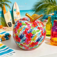 Colorful Printed Apple Resin Ornament for Home Decor