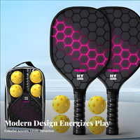 Fiberglass Pickleball Rackets Balanced Power and Control Fiberglass Pickleball Racket Enlarged Sweet Area Anti-Slip for Backyard