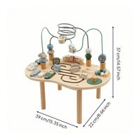 Wooden Activity Table with Bead Maze Child-Focused Wooden Activity Table Toy Early Learning Furniture Sensory for Toddlers