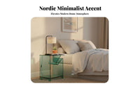 Nordic & design Sofa Accent Table Light Luxury Wavy Side Table Transparent Nightstand Artistic Design for Apartment Dwellers, Interior Designers, Living Room, Bedroom, Home Office, Entryway