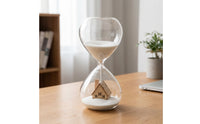 Decorative 60-Minute Hourglass Elegant Hourglass with Wooden House Large Sandglass Modern for Reading