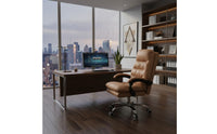 Luxury Design Leather Executive Chair Comfortable High Back Executive Chair Thickly Padded Cushion Adjustable Support for Executives, Conference Room