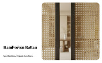 Chinese design Folding Woven Panel Screen Movable Room Divider Portable Privacy Partition Foldable Design for Homeowners, Renters, Office Workers, Entrydirection, Bedroom, Dressing Area, Studio Apartment