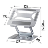 Laptop Stand with Docking Station Low-Profile Multiport Adapter Ergonomic Computer Riser with Docking Station for Students, Home Office, Desk