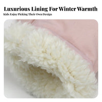 2 Pieces Warm kids' Ski Mittens Windproof Fleece Lined Snow Mittens Anti-Slip Palm for Students, Babies, Outdoor, Cold Weather, Snowboarding