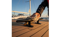 Mooring Cleat Black Boat Rope Cleat Low-Profile Hardware for Boats