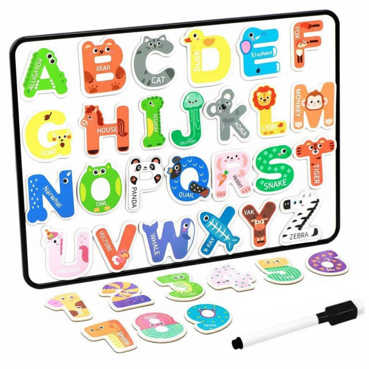 Early Education Stickable Alphabet and Number Toy Educational Stickable Alphabet Set Vibrant Colors for Preschoolers, Refrigerator