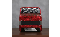 Russian Accordion Non-Slip Textured Keys Chromatic Button Accordion Includes Straps and Backpack Musical Instrument for Concert