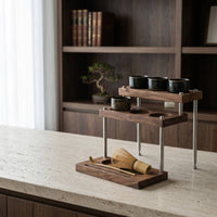 Three-Tier Coffee Tool Rack Space-Saving Espresso Accessory Holder Compact Organizer with Slots Detachable for Baristas