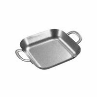 Commercial Use Deep Square Serving Tray Rust Resistant Square Stainless Steel Tray Long-Lasting for Barbecue, Restaurant