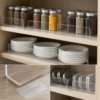 Clear Acrylic Cabinet Shelf Dividers for Bathroom Vanity Organization, Anti-Fall Cosmetic Storage Panels