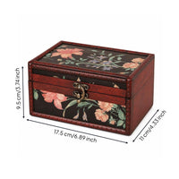 Wooden Storage Box Antique-Reminiscent of Wooden Jewelry Box Decorative Organizer for Dresser