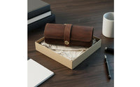 3-Watch Storage Roll Portable 3-Compartment Watch Roll Case Handmade Removable Pillows for Men, Display