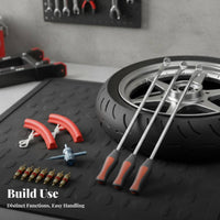 Extended Length Tire Lever Spoon Set Heavy-Duty Steel Tire Spoon Lever Set Universal Fit for DIY Mechanics, Home Garage, Roadside Repair