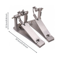 Powerful Double Bass Drum Pedal Metal Double Kick Pedal Adjustable Instrument Sturdy for Percussionists