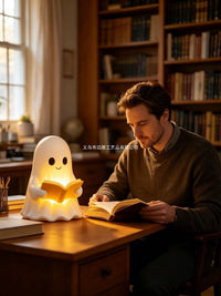 Cute Halloween Ghost Reading Night Light