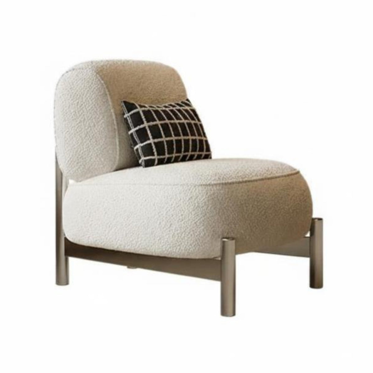 Wabi-Sabi aesthetic Upholstered Tub Armchair Cream Colored Accent Chair Minimalist Design Home Seating Soft Texture for Interior Designers, Business Owners, Living Room, Bedroom, Reception Area, perusing corner