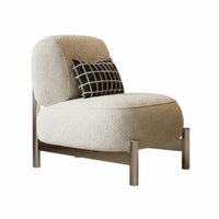 Wabi-Sabi aesthetic Upholstered Tub Armchair Cream Colored Accent Chair Minimalist Design Home Seating Soft Texture for Interior Designers, Business Owners, Living Room, Bedroom, Reception Area, perusing corner