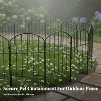 10 Pieces Arched Metal Garden Fence Rustproof Arched Metal Fence Easy to Install No Excavation Border Fencing for Gardeners, Flower Bed, Pathway