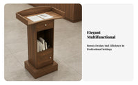 Modern Design Floor Standing Podium Stable Base Floor Lectern with Storage Shelves Spacious Top Reception Desk Lectern Sturdy Construction for Presenters, Restaurant Hosts, Conference Rooms, Lecture Halls, Auditoriums, Classrooms