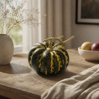 Pumpkin Prop Realistic Pumpkin with Stem Ribbed Decorative Foam Pumpkins for Autumn Display, Harvest Decor