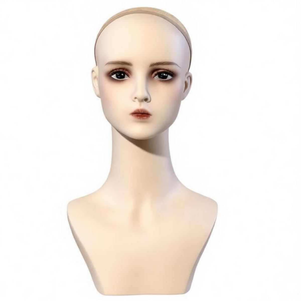 Mannequin Head Bust Realistic Mannequin Head with Shoulders Authentic Hairpiece Stand for Cosplayers, Hairstylists, Photography Studios