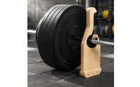 Wooden Barbell Holder Anti-Slip Grip Weight Training Bar Holder Easy Loading Workout Equipment Storage for Gym Users
