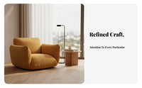Minimalist Design Upholstered Single Sofa Thickly Cushioned Upholstered Accent Chair exceptionallySoft Cushioning Living Room Seating Sturdy Construction for Homeowners, Adults, Readers, Balcony, Bedroom, perusing corner, Apartment