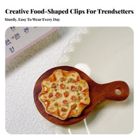 Pizza Hair Accessory Creative Design Food Hair Accessory Simulation Food Hairpin Cute Vision-Catching for Foodies