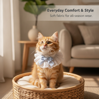 Pet Cat Dog Cotton Lace Bow Scarf Collar Bib for Small Pets