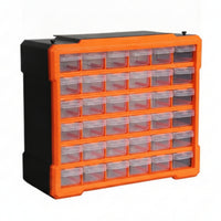 Transparent Drawers 36 Drawer Cabinet Removable Divider Plastic Drawer Organizer Orange Frame Small Parts Organizer Label Ready