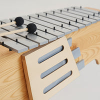 Metallophone Diatonic Glockenspiel Compact Xylophone with Metal Strips for Kids