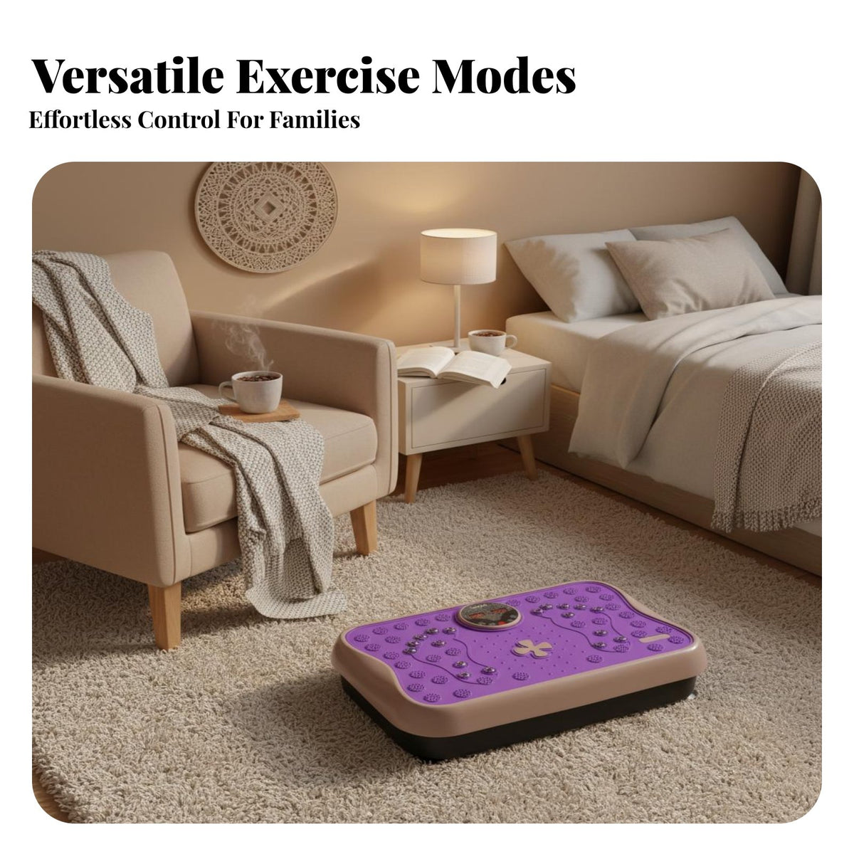 Shaking Base Exercise Machine Adjustable Speed Levels Whole Body Vibration Machine Anti-Slip Surface Vibrating Exercise Plate for Men, Small Areas