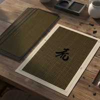 Thickened Xuan Paper with Grid Lines for Calligraphy Practice and Creation, Semi-Sized, Blue/Black