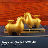 Alloy Material Rotating Yuanbao Horse Figurine Ideal Gift Wealth Horse Ornament for Business Owners, Office, Desk