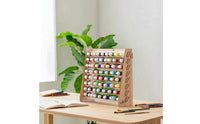 Paint Storage Organizer Tiered Paint Rack Wooden for Painters, Hobbyists, Art Room, Studio, Classroom