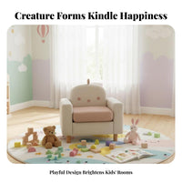 Soft Upholstery Miniature Club Chair Stable and Safe creatureThemed Mini Sofa Ergonomic Back Support Kids Armchair Sturdy Construction for Toddlers, Preschoolers, Parents, Playroom, Nursery, Living Room, Reading Corner