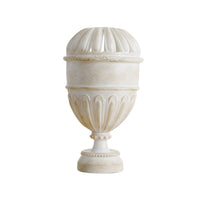 Goblet Vase Aged Stone Look Pedestal Vase Vintage Style Vessel for Wedding, Mantel