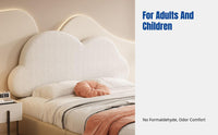 Cream Airy Headboard Pillow, Plush Backrest, Minimalist Soft Pad, Bedroom, Floor Mat, Anti-Collision, Removable Cover