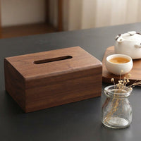 Tissue Box for Home Decor and Kitchen Decor, Solid Black Walnut Wood Napkin Holder, Minimalist Tissue Box Cover for Home Office, Wooden Design