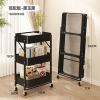 Foldable 3-Tier Utility Cart with Wheels, No Installation Needed
