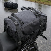 Structured Motorcycle Luggage Bag Soft-Sided Motorcycle Bag with Mounting Straps Heavy-Duty Tear-Resistant for Motorcyclists, Commuters, Weekend Rides