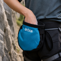 Drawstring Chalk Bag, Bouldering Chalk Bag for Rock Climbing, Adjustable Belt, Fleece Interior, with Phone Pocket