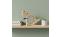 Gift Idea Wooden Dinosaur Coin Bank Cute Desk Display Transparent Dinosaur Savings Bank Natural Wood Dino Currency Box Educational for Children, Boys and Girls