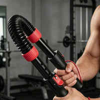 Adjustable Forearm Exerciser with Wrist Cords Spring-Loaded Wrist Exerciser Non-Slip Arm Strength Bar Heavy-Duty for Climbers, Athletes, Home Gym