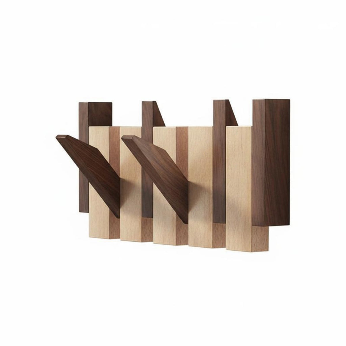 Wall Hanger Wooden Flip Down Hooks Sturdy Hold for Hallway