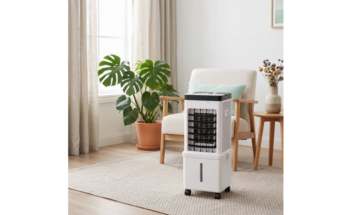 Mobile Evaporative Air Cooler with Water Tank Vertical Portable Air Cooler Indoor Fan Energy-Saving for Living Room, Bedroom, Office